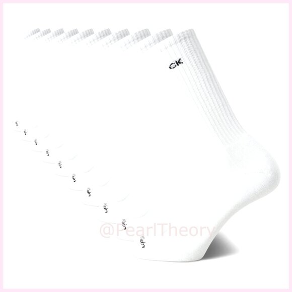 10-Pack Cushioned Athletic Crew Socks 97% Polyester 3% Spandex